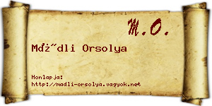 Mádli Orsolya névjegykártya