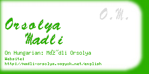 orsolya madli business card